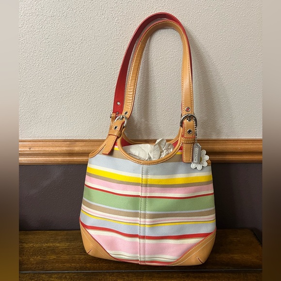 Coach Handbags - ✨ NWOT - Rare Vintage Coach Y2K Striped Hobo Bag | With Box & Dust Bag ✨